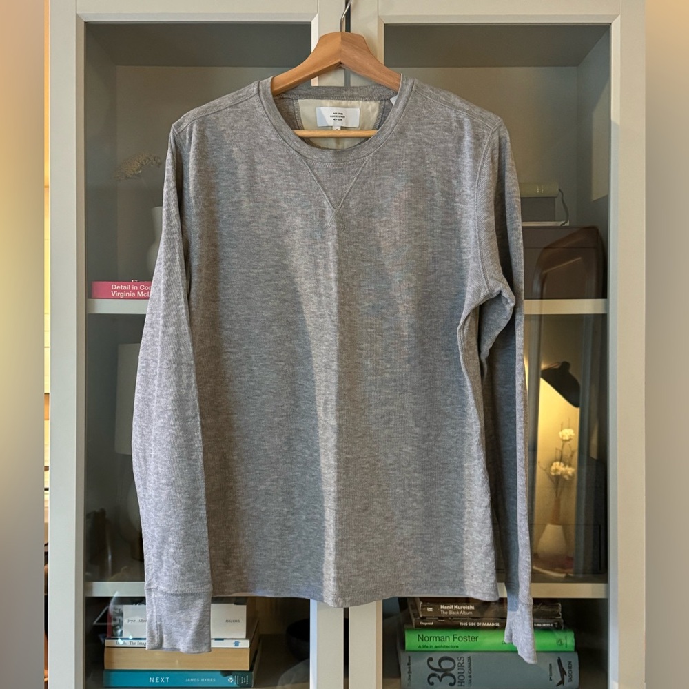 Jack Spade Men’s Knit Cotton Sweatshirt, Gray Size M